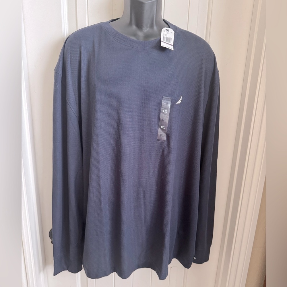 NWT Nautica Navy Blue Crewneck Soft & Cozy Sleepwear Top, Long Sleeve, Size XXL